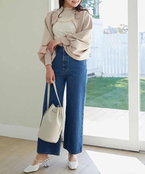 MAJESTIC LEGON（マジェスティックレゴン）の「チェーン付きショートニットボレロ（カーディガン/ボレロ・レディース・アイボリー/ベージュ/ブラック/サンドベージュ・MEDIUM）」の21枚目の写真