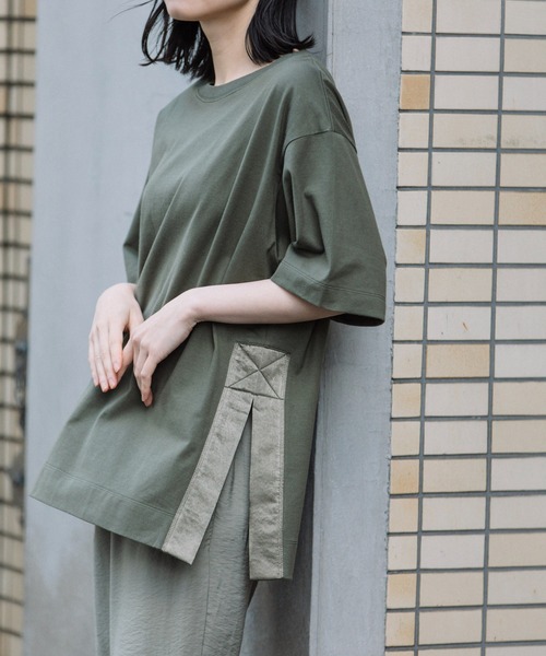 Herno★サイドスリット入りコットンTシャツ Herno☆サイドスリット入りコットンTシャツ (HERNO/Tシャツ