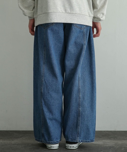 SENSE OF PLACE by URBAN RESEARCH（センスオブプレイスバイアーバンリサーチ）の「デニムパネルワイドパンツ（デニムパンツ・メンズ・アイボリー/ライトインディゴブルー/ブラック・MEDIUM/LARGE）」の22枚目の写真
