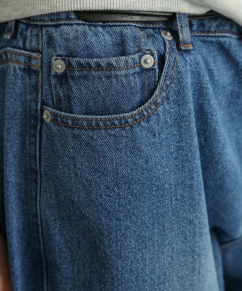 SENSE OF PLACE by URBAN RESEARCH（センスオブプレイスバイアーバンリサーチ）の「デニムパネルワイドパンツ（デニムパンツ・メンズ・アイボリー/ライトインディゴブルー/ブラック・MEDIUM/LARGE）」の18枚目の写真