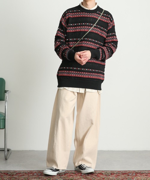 SENSE OF PLACE by URBAN RESEARCH（センスオブプレイスバイアーバンリサーチ）の「デニムパネルワイドパンツ（デニムパンツ・メンズ・アイボリー/ライトインディゴブルー/ブラック・MEDIUM/LARGE）」の10枚目の写真