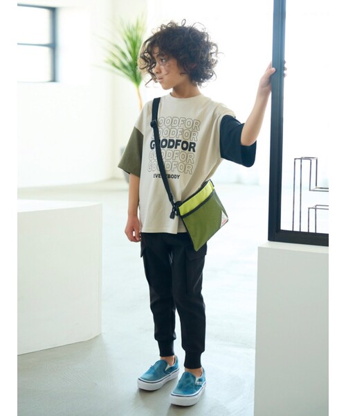 SHOO・LA・RUE（シューラルー）の「◆配色サコッシュ（ショルダーバッグ・キッズ・黄緑系/ライトパープル・00）」の16枚目の写真