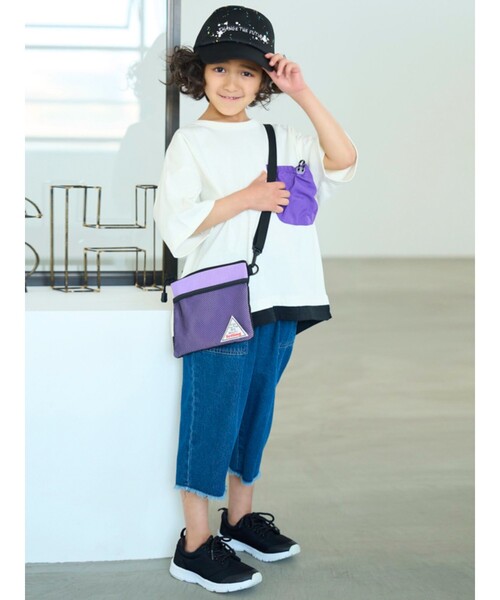 SHOO・LA・RUE（シューラルー）の「◆配色サコッシュ（ショルダーバッグ・キッズ・黄緑系/ライトパープル・00）」の17枚目の写真