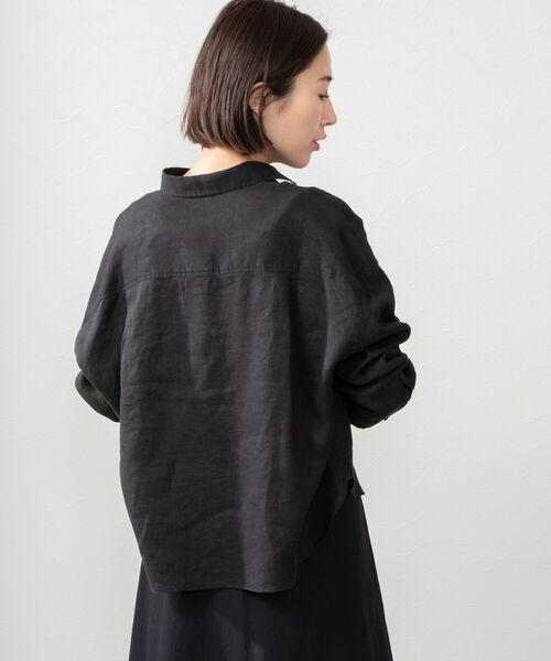 NOLLEY’S(ノーリーズ)の「リネンカシュクールシャツ(シャツ/ブラウス・レディース・ブラック/ホワイト/ベージュ/サックスブルー/オレンジ・1/2)」の10枚目の写真