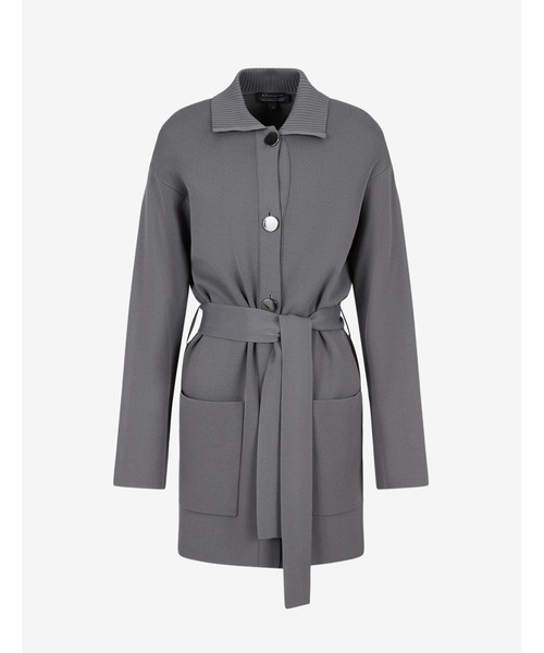 ARMANI EXCHANGE(アルマーニエクスチェンジ)の「【A|X アルマーニ エクスチェンジ】ウエストリボン付き ニットシャツジャケット(その他アウター・レディース・チャコールグレー・X-SMALL/MEDIUM/LARGE/SMALL)」の4枚目の写真