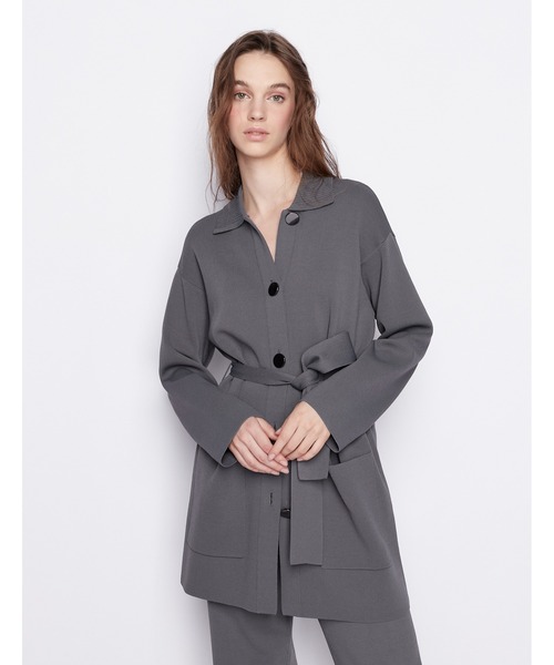 ARMANI EXCHANGE(アルマーニエクスチェンジ)の「【A|X アルマーニ エクスチェンジ】ウエストリボン付き ニットシャツジャケット(その他アウター・レディース・チャコールグレー・X-SMALL/MEDIUM/LARGE/SMALL)」の7枚目の写真