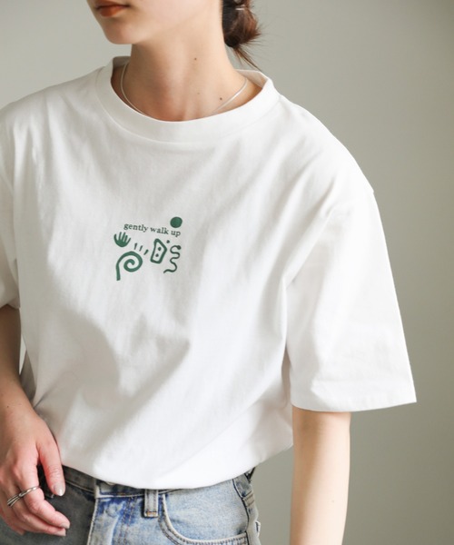 select MOCA(セレクトモカ)の「フロントニュアンスロゴTシャツ(Tシャツ/カットソー・レディース・ホワイト/ペールイエロー/ブルー・FREE)」の9枚目の写真