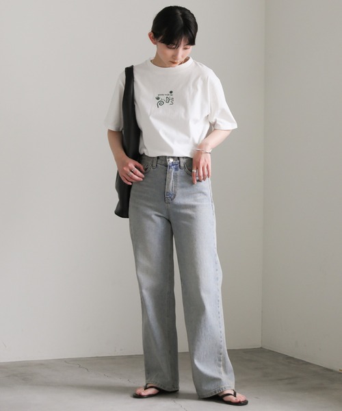 select MOCA(セレクトモカ)の「フロントニュアンスロゴTシャツ(Tシャツ/カットソー・レディース・ホワイト/ペールイエロー/ブルー・FREE)」の4枚目の写真