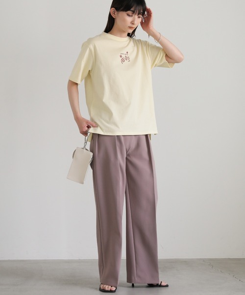 select MOCA(セレクトモカ)の「フロントニュアンスロゴTシャツ(Tシャツ/カットソー・レディース・ホワイト/ペールイエロー/ブルー・FREE)」の6枚目の写真