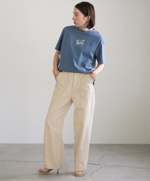 select MOCA(セレクトモカ)の「フロントニュアンスロゴTシャツ(Tシャツ/カットソー・レディース・ホワイト/ペールイエロー/ブルー・FREE)」の5枚目の写真