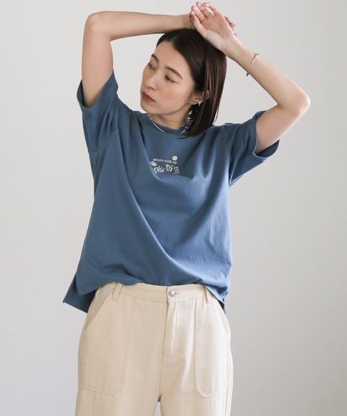 select MOCA(セレクトモカ)の「フロントニュアンスロゴTシャツ(Tシャツ/カットソー・レディース・ホワイト/ペールイエロー/ブルー・FREE)」の15枚目の写真