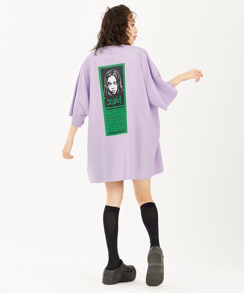 X-girl（エックスガール）の「WORDS FACE S/S BIG TEE DRESS