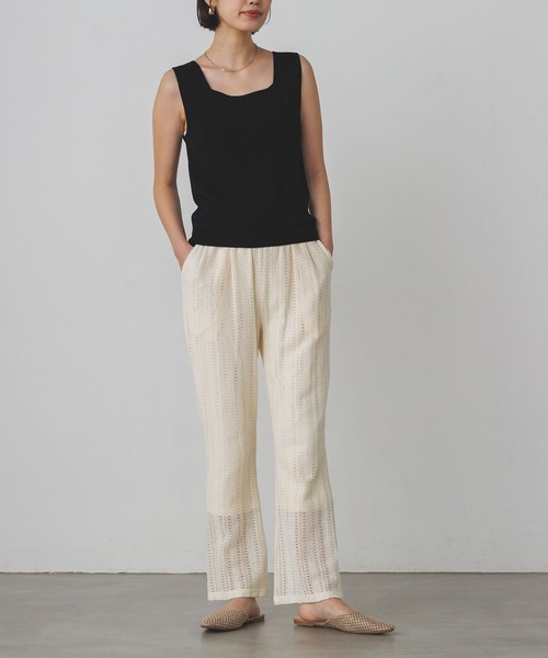 hunch（ハンチ）の「無地 レース フレアパンツ（その他パンツ・レディース・オフホワイト/ブラウン/ブラック・FREE）」の4枚目の写真