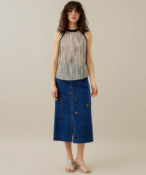 EBONY（エボニー）の「【EBONY/エボニー】スラブストライプトップス（Tシャツ/カットソー・レディース・オフホワイト/イエロー・2）」の3枚目の写真