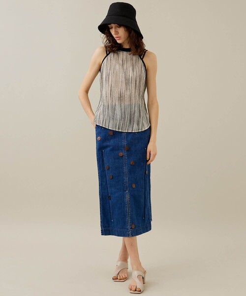 EBONY（エボニー）の「【EBONY/エボニー】スラブストライプトップス（Tシャツ/カットソー・レディース・オフホワイト/イエロー・2）」の6枚目の写真