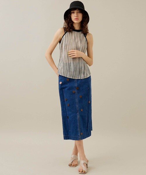 EBONY（エボニー）の「【EBONY/エボニー】スラブストライプトップス（Tシャツ/カットソー・レディース・オフホワイト/イエロー・2）」の7枚目の写真