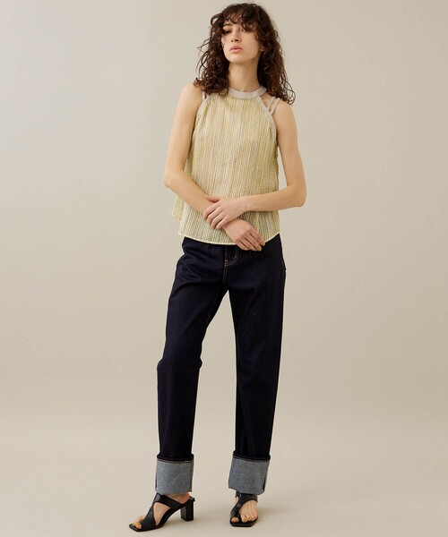 EBONY（エボニー）の「【EBONY/エボニー】スラブストライプトップス（Tシャツ/カットソー・レディース・オフホワイト/イエロー・2）」の14枚目の写真