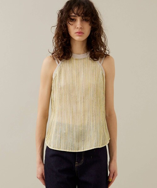 EBONY（エボニー）の「【EBONY/エボニー】スラブストライプトップス（Tシャツ/カットソー・レディース・オフホワイト/イエロー・2）」の20枚目の写真