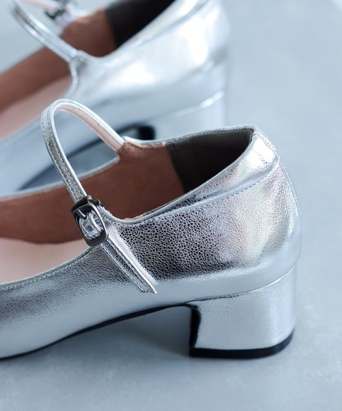 スクエアトゥメリージェーンストラップパンプス（パンプス