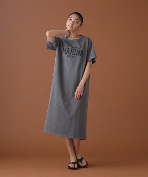 AVIREX（アヴィレックス）の「FADE WASH ONEPIECE/ フェイドウォッシュワンピース（ワンピース・レディース・サックスブルー/チャコールグレー/イエロー・FREE）」の11枚目の写真