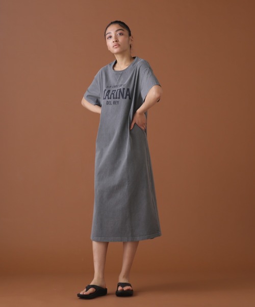 AVIREX（アヴィレックス）の「FADE WASH ONEPIECE/ フェイドウォッシュワンピース（ワンピース・レディース・サックスブルー/チャコールグレー/イエロー・FREE）」の12枚目の写真