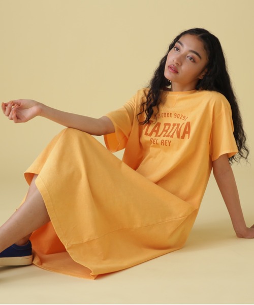 AVIREX（アヴィレックス）の「FADE WASH ONEPIECE/ フェイドウォッシュワンピース（ワンピース・レディース・サックスブルー/チャコールグレー/イエロー・FREE）」の10枚目の写真