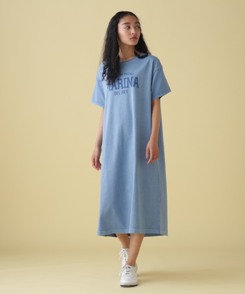 AVIREX（アヴィレックス）の「FADE WASH ONEPIECE/ フェイドウォッシュワンピース（ワンピース・レディース・サックスブルー/チャコールグレー/イエロー・FREE）」の14枚目の写真