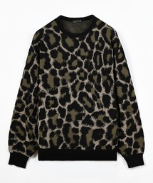 LAD MUSICIAN ヴィンテージ ジャガードニットカーディガン レオパード LAD MUSICIAN ヴィンテージ ジャガードニットカーディガン