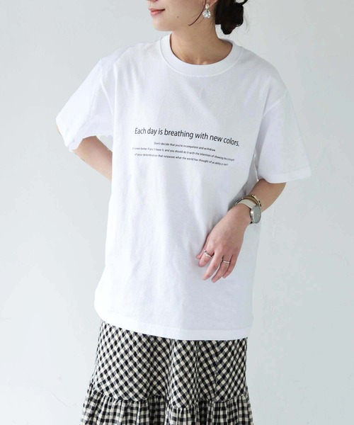HER CLOSET（ハークローゼット）の「【shemoshelly】WEB限定EachdayロゴTシャツ（Tシャツ/カットソー・レディース・ブラック/ホワイト・S/M/L）」の6枚目の写真