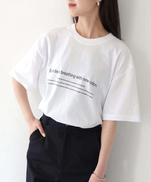 HER CLOSET（ハークローゼット）の「【shemoshelly】WEB限定EachdayロゴTシャツ（Tシャツ/カットソー・レディース・ブラック/ホワイト・S/M/L）」の8枚目の写真