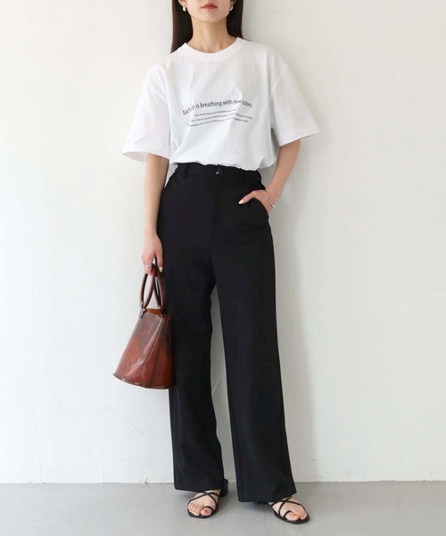 HER CLOSET（ハークローゼット）の「【shemoshelly】WEB限定EachdayロゴTシャツ（Tシャツ/カットソー・レディース・ブラック/ホワイト・S/M/L）」の9枚目の写真