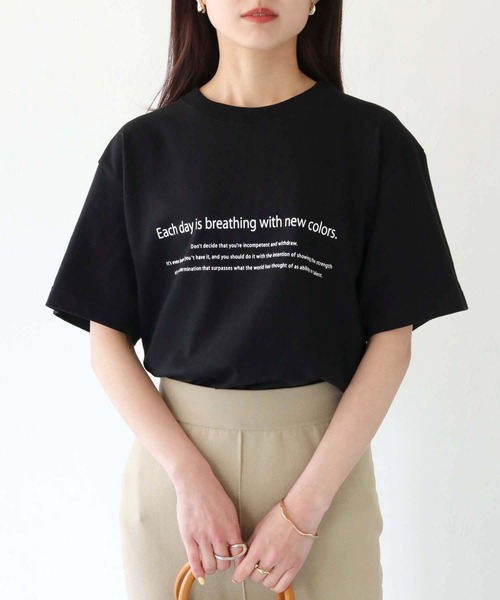 HER CLOSET（ハークローゼット）の「【shemoshelly】WEB限定EachdayロゴTシャツ（Tシャツ/カットソー・レディース・ブラック/ホワイト・S/M/L）」の22枚目の写真