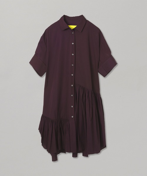 MARQUES ALMEIDA(マルケスアルメイダ)の「MARQUES ALMEIDA XXL SHORT SLEEVE SHIRT DRESS PRE22DR0364SHT(シャツワンピース・レディース・バーガンディー・X-SMALL)」の1枚目の写真