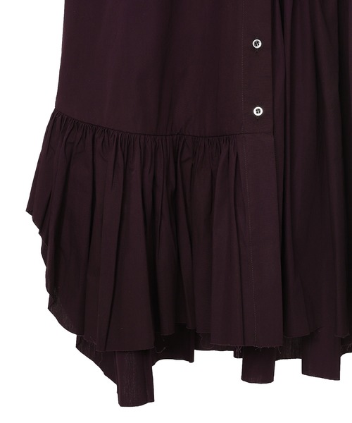 MARQUES ALMEIDA(マルケスアルメイダ)の「MARQUES ALMEIDA XXL SHORT SLEEVE SHIRT DRESS PRE22DR0364SHT(シャツワンピース・レディース・バーガンディー・X-SMALL)」の3枚目の写真