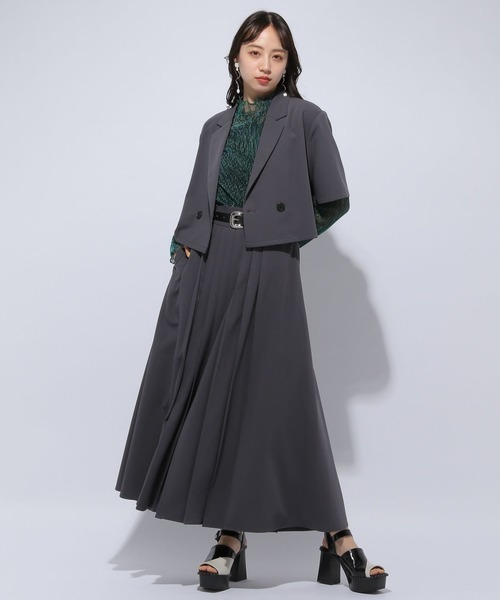 HARE（ハレ）の「ラメプリーツシアートップス(HARE)（Tシャツ/カットソー・レディース・ブラック/グリーン/オレンジ・FREE）」の6枚目の写真