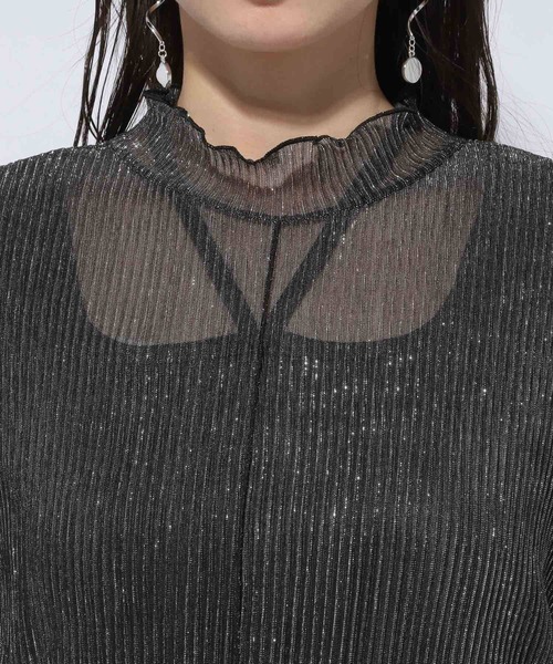 HARE（ハレ）の「ラメプリーツシアートップス(HARE)（Tシャツ/カットソー・レディース・ブラック/グリーン/オレンジ・FREE）」の17枚目の写真