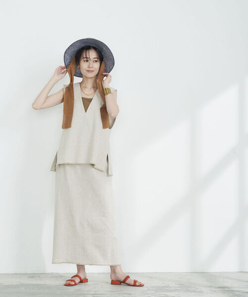 NOLLEY’S(ノーリーズ)の「《手洗い可能》コットンリネンベスト(ベスト・レディース・ベージュ/ブラック/ブラック系その他3・FREE)」の8枚目の写真