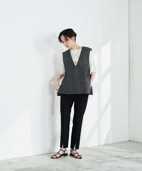 ベラフォンテ　コットンリネン　ベスト　Mサイズ 追加4》手洗い可 / リネンコットンベスト（ベスト）｜B.C STOCK（ベー