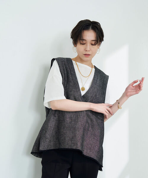 セール】《手洗い可能》コットンリネンベスト（ベスト）｜NOLLEY'S