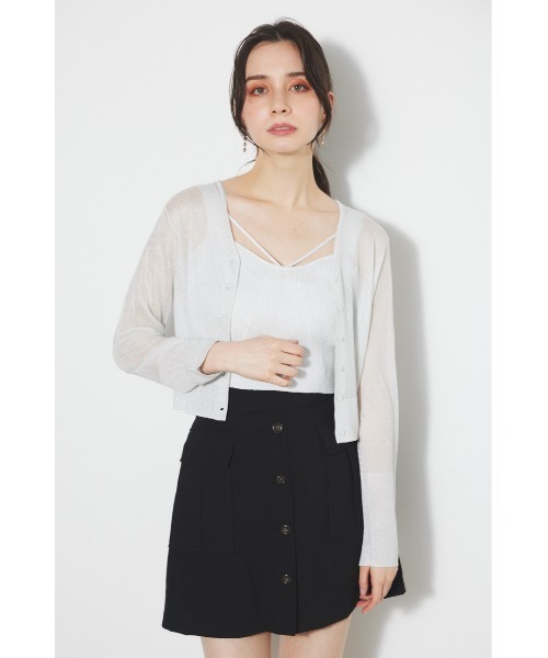 rienda（リエンダ）の「2WAYラメニットカーディガン 春服