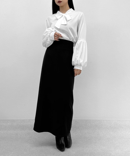 LVEU.（ラブユ.）の「【ZOZOTOWN限定】Volume sleeve bowtie blouse / ボリュームスリーブボウタイブラウス（シャツ/ブラウス・レディース・ホワイト/ブラック・FREE）」の7枚目の写真