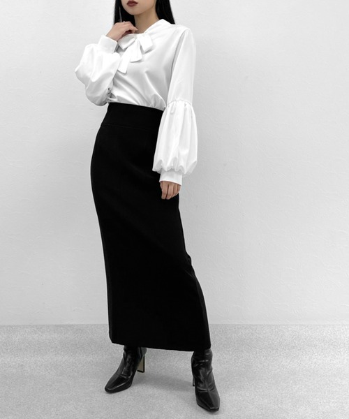 LVEU.（ラブユ.）の「【ZOZOTOWN限定】Volume sleeve bowtie blouse / ボリュームスリーブボウタイブラウス（シャツ/ブラウス・レディース・ホワイト/ブラック・FREE）」の14枚目の写真