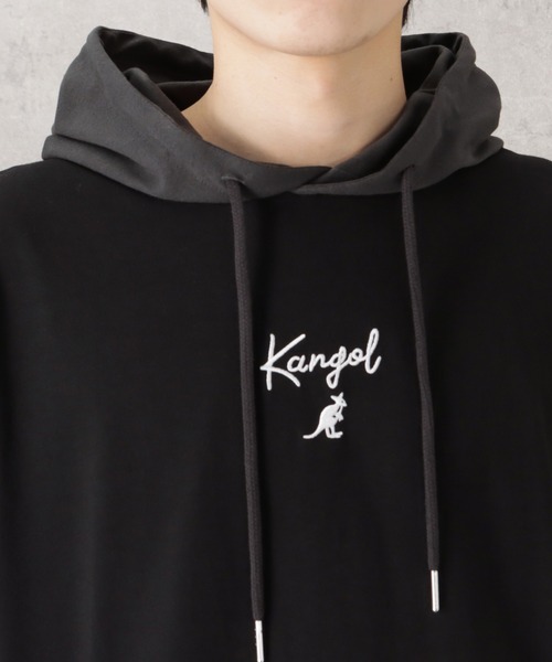 KANGOL(カンゴール)の「KANGOL カンゴール 配色切替フェイクレイヤードTシャツパーカー(Tシャツ/カットソー・メンズ・ホワイト/ブラック・L/XL/M)」の9枚目の写真
