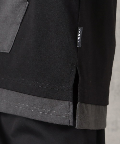 KANGOL(カンゴール)の「KANGOL カンゴール 配色切替フェイクレイヤードTシャツパーカー(Tシャツ/カットソー・メンズ・ホワイト/ブラック・L/XL/M)」の15枚目の写真