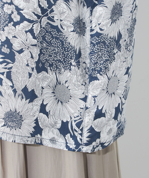 A/C DESIGN BY ALPHA CUBIC（エーシーデザインバイアルファキュービック）の「【リバティ】プリントパフスリーブプルオーバー（シャツ/ブラウス・レディース・ブルー/ネイビー・13号/9号/11号）」の10枚目の写真