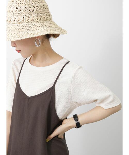 Samansa Mos2 blue（サマンサモスモスブルー）の「リネン混キャミワンピース（ワンピース・レディース・ブラウン/ベージュ/ブラック・F）」の13枚目の写真