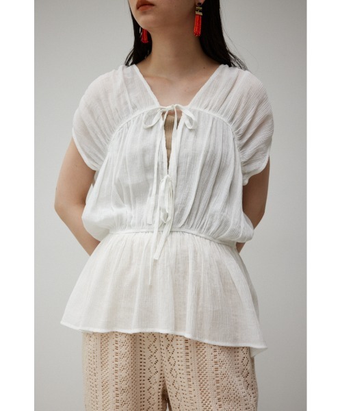 AZUL by moussy（アズールバイマウジー）の「GATHER PEPLUM BLOUSE