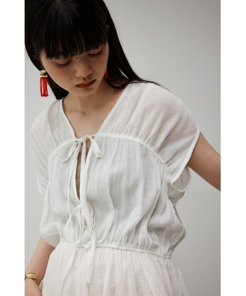 AZUL by moussy（アズールバイマウジー）の「GATHER PEPLUM BLOUSE