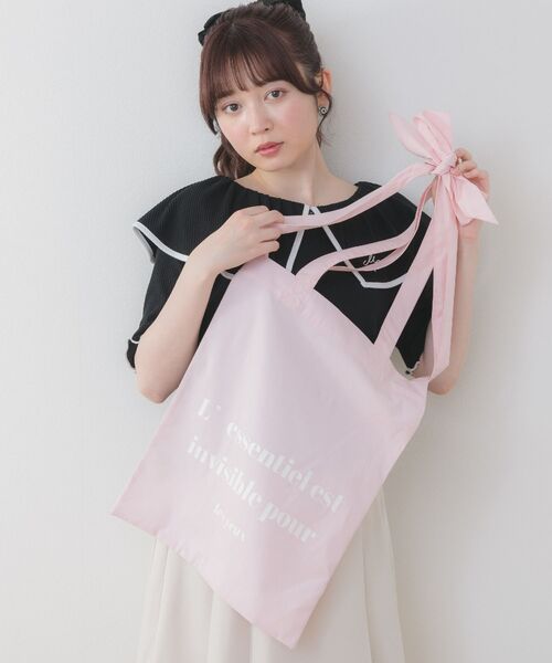 ems excite(エムズエキサイト)の「リボントート(ショルダーバッグ・レディース・ピンク/ナチュラル/ブラック・ONE SIZE)」の3枚目の写真