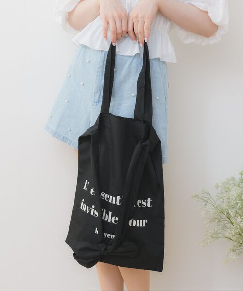 ems excite(エムズエキサイト)の「リボントート(ショルダーバッグ・レディース・ピンク/ナチュラル/ブラック・ONE SIZE)」の2枚目の写真